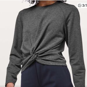 lululemon athletica Gray Twist Front Top